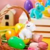 imageJOYIN 12 Pcs Prefilled Easter Eggs with Plush Toys Plastic Eggs Filled with Mini Stuffed Plush Toys Basket Stuffers for Toddlers Easter Egg Hunt Party Favors Classroom Prizes for KidsUnicorn Toys
