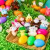 imageJOYIN 12 Pcs Prefilled Easter Eggs with Plush Toys Plastic Eggs Filled with Mini Stuffed Plush Toys Basket Stuffers for Toddlers Easter Egg Hunt Party Favors Classroom Prizes for KidsCute Toys