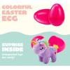 imageJOYIN 12 Pcs Prefilled Easter Eggs with Plush Toys Plastic Eggs Filled with Mini Stuffed Plush Toys Basket Stuffers for Toddlers Easter Egg Hunt Party Favors Classroom Prizes for KidsUnicorn Toys