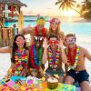 imageJOYIN 12 Pieces Luau Party Glasses and 12 Pieces Hawaiian Leis Flowers Leis Garlands Novelty Sunglasses Tropical Birthday Summer Beach Party Decoration Supplies