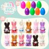 imageJOYIN 24 Pcs Filled Easter Eggs Plush Toy Bright Colorful Eggs Prefilled with Variety Plush Bunnies for Kids Toddlers Easter Basket Stuffers and Party FavorsBunny Toys