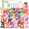 imageJOYIN 24 Pcs Filled Easter Eggs Plush Toy Bright Colorful Eggs Prefilled with Variety Plush Bunnies for Kids Toddlers Easter Basket Stuffers and Party FavorsBunny Toys