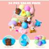 imageJOYIN 24 Pcs Filled Easter Eggs Plush Toy Bright Colorful Eggs Prefilled with Variety Plush Bunnies for Kids Toddlers Easter Basket Stuffers and Party FavorsAnimal Toys