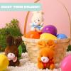 imageJOYIN 24 Pcs Filled Easter Eggs Plush Toy Bright Colorful Eggs Prefilled with Variety Plush Bunnies for Kids Toddlers Easter Basket Stuffers and Party FavorsBunny Toys