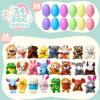 imageJOYIN 24 Pcs Filled Easter Eggs Plush Toy Bright Colorful Eggs Prefilled with Variety Plush Bunnies for Kids Toddlers Easter Basket Stuffers and Party FavorsAnimal Toys