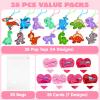 imageJOYIN 28 Packs Valentines Day Gift Cards with Pop Fidget Keychain Toys Dinosaur Stress Anxiety Relief Fidget Toys with Cards for Kids Valentines Classroom Exchange Prizes Party FavorsDinosaur Pop Bubble Keychain