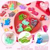 imageJOYIN 28 Packs Valentines Day Gift Cards with Pop Fidget Keychain Toys Dinosaur Stress Anxiety Relief Fidget Toys with Cards for Kids Valentines Classroom Exchange Prizes Party FavorsDinosaur Pop Bubble Keychain
