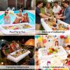imageJOYIN 3Pack Inflatable Serving Bars Cooler  Inflatable Cooler Ice Buffet Salad Serving Trays with Drain Plug Food Drink Holder for Indoor Outdoor Summer Picnic Beach Pool Luau Party
