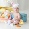 imageJOYIN 5 Pcs Easter Basket Plush Playset Filled Basket with Bunny Chick Egg Carrot Easter Toys Gifts Prefilled with Animal Stuffers for Baby Toddler Kids Boys amp Girls of All Ages