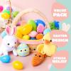 imageJOYIN 5 Pcs Easter Basket Plush Playset Filled Basket with Bunny Chick Egg Carrot Easter Toys Gifts Prefilled with Animal Stuffers for Baby Toddler Kids Boys amp Girls of All Ages