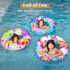 imageJOYIN Inflatable Swim Tube Raft 3 pack with Summer Fruits Painting Pool Toys for Swimming Pool Party DecorationsAnimal