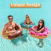 imageJOYIN Inflatable Swim Tube Raft 3 pack with Summer Fruits Painting Pool Toys for Swimming Pool Party DecorationsDonut