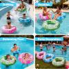 imageJOYIN Inflatable Swim Tube Raft 3 pack with Summer Fruits Painting Pool Toys for Swimming Pool Party DecorationsTropical Leaves