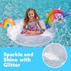imageJOYIN Unicorn Pool Float Kids  Inflatable Rainbow Unicorn Floaty with Glitters Fun Floats Ride On Beach Lake Floaties Raft Lounge Party in Summer Decorations Pool Toys for Kids