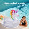 imageJOYIN Unicorn Pool Float Kids  Inflatable Rainbow Unicorn Floaty with Glitters Fun Floats Ride On Beach Lake Floaties Raft Lounge Party in Summer Decorations Pool Toys for Kids