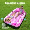 imageSLOOSH Inflatable Tanning Pool Lounger Float85 x 57 Extra Large Pool Floats Adult with Pillow4 in 1 Suntan Tub Raft FloatieSunbathing Bed Lounge Blow Up Ball Pit Party GiftsXLCyan WhiteHot Pink