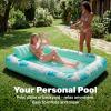 imageSLOOSH Inflatable Tanning Pool Lounger Float85 x 57 Extra Large Pool Floats Adult with Pillow4 in 1 Suntan Tub Raft FloatieSunbathing Bed Lounge Blow Up Ball Pit Party GiftsXLCyan WhiteCyan White