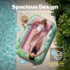 imageSLOOSH Inflatable Tanning Pool Lounger Float85 x 57 Extra Large Pool Floats Adult with Pillow4 in 1 Suntan Tub Raft FloatieSunbathing Bed Lounge Blow Up Ball Pit Party GiftsXLCyan WhiteCyan Pink