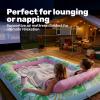 imageSLOOSH Inflatable Tanning Pool Lounger Float85 x 57 Extra Large Pool Floats Adult with Pillow4 in 1 Suntan Tub Raft FloatieSunbathing Bed Lounge Blow Up Ball Pit Party GiftsXLCyan WhiteCyan Pink
