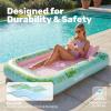 imageSLOOSH Inflatable Tanning Pool Lounger Float85 x 57 Extra Large Pool Floats Adult with Pillow4 in 1 Suntan Tub Raft FloatieSunbathing Bed Lounge Blow Up Ball Pit Party GiftsXLCyan WhiteCyan Pink