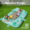 imageSLOOSH Inflatable Tanning Pool Lounger Float85 x 57 Extra Large Pool Floats Adult with Pillow4 in 1 Suntan Tub Raft FloatieSunbathing Bed Lounge Blow Up Ball Pit Party GiftsXLCyan WhiteAqua Blue