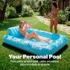imageSLOOSH Inflatable Tanning Pool Lounger Float85 x 57 Extra Large Pool Floats Adult with Pillow4 in 1 Suntan Tub Raft FloatieSunbathing Bed Lounge Blow Up Ball Pit Party GiftsXLCyan WhiteBlue