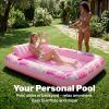 imageSLOOSH Inflatable Tanning Pool Lounger Float85 x 57 Extra Large Pool Floats Adult with Pillow4 in 1 Suntan Tub Raft FloatieSunbathing Bed Lounge Blow Up Ball Pit Party GiftsXLCyan WhiteBlushing Pink