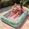 imageSLOOSH Inflatable Tanning Pool Lounger Float85 x 57 Extra Large Pool Floats Adult with Pillow4 in 1 Suntan Tub Raft FloatieSunbathing Bed Lounge Blow Up Ball Pit Party GiftsXLCyan WhiteCyan Pink