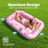 imageSLOOSH Inflatable Tanning Pool Lounger Float85 x 57 Extra Large Pool Floats Adult with Pillow4 in 1 Suntan Tub Raft FloatieSunbathing Bed Lounge Blow Up Ball Pit Party GiftsXLCyan WhiteBlushing Pink