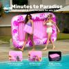 imageSLOOSH Inflatable Tanning Pool Lounger Float85 x 57 Extra Large Pool Floats Adult with Pillow4 in 1 Suntan Tub Raft FloatieSunbathing Bed Lounge Blow Up Ball Pit Party GiftsXLCyan WhiteHot Pink