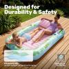 imageSLOOSH Inflatable Tanning Pool Lounger Float85 x 57 Extra Large Pool Floats Adult with Pillow4 in 1 Suntan Tub Raft FloatieSunbathing Bed Lounge Blow Up Ball Pit Party GiftsXLCyan WhiteCyan Pink