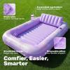 imageSLOOSH Inflatable Tanning Pool Lounger Float85 x 57 Extra Large Pool Floats Adult with Pillow4 in 1 Suntan Tub Raft FloatieSunbathing Bed Lounge Blow Up Ball Pit Party GiftsXLCyan WhitePurple