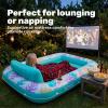 imageSLOOSH Inflatable Tanning Pool Lounger Float85 x 57 Extra Large Pool Floats Adult with Pillow4 in 1 Suntan Tub Raft FloatieSunbathing Bed Lounge Blow Up Ball Pit Party GiftsXLCyan WhiteTropical Blue