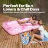 imageSLOOSH Inflatable Tanning Pool Lounger Float85 x 57 Extra Large Pool Floats Adult with Pillow4 in 1 Suntan Tub Raft FloatieSunbathing Bed Lounge Blow Up Ball Pit Party GiftsXLCyan WhiteBlushing Pink