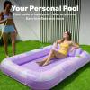 imageSLOOSH Inflatable Tanning Pool Lounger Float85 x 57 Extra Large Pool Floats Adult with Pillow4 in 1 Suntan Tub Raft FloatieSunbathing Bed Lounge Blow Up Ball Pit Party GiftsXLCyan WhitePurple