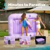 imageSLOOSH Inflatable Tanning Pool Lounger Float85 x 57 Extra Large Pool Floats Adult with Pillow4 in 1 Suntan Tub Raft FloatieSunbathing Bed Lounge Blow Up Ball Pit Party GiftsXLCyan WhitePurple