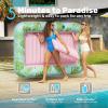 imageSLOOSH Inflatable Tanning Pool Lounger Float85 x 57 Extra Large Pool Floats Adult with Pillow4 in 1 Suntan Tub Raft FloatieSunbathing Bed Lounge Blow Up Ball Pit Party GiftsXLCyan WhiteCyan Pink
