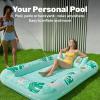 imageSLOOSH Inflatable Tanning Pool Lounger Float85 x 57 Extra Large Pool Floats Adult with Pillow4 in 1 Suntan Tub Raft FloatieSunbathing Bed Lounge Blow Up Ball Pit Party GiftsXLCyan WhiteAqua Blue