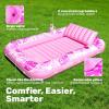 imageSLOOSH Inflatable Tanning Pool Lounger Float85 x 57 Extra Large Pool Floats Adult with Pillow4 in 1 Suntan Tub Raft FloatieSunbathing Bed Lounge Blow Up Ball Pit Party GiftsXLCyan WhiteHot Pink