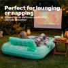 imageSLOOSH Inflatable Tanning Pool Lounger Float85 x 57 Extra Large Pool Floats Adult with Pillow4 in 1 Suntan Tub Raft FloatieSunbathing Bed Lounge Blow Up Ball Pit Party GiftsXLCyan WhiteAqua Blue
