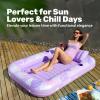 imageSLOOSH Inflatable Tanning Pool Lounger Float85 x 57 Extra Large Pool Floats Adult with Pillow4 in 1 Suntan Tub Raft FloatieSunbathing Bed Lounge Blow Up Ball Pit Party GiftsXLCyan WhitePurple