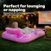 imageSLOOSH Inflatable Tanning Pool Lounger Float85 x 57 Extra Large Pool Floats Adult with Pillow4 in 1 Suntan Tub Raft FloatieSunbathing Bed Lounge Blow Up Ball Pit Party GiftsXLCyan WhiteHot Pink
