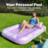 imageSLOOSH Inflatable Tanning Pool Lounger Float85 x 57 Extra Large Pool Floats Adult with Pillow4 in 1 Suntan Tub Raft FloatieSunbathing Bed Lounge Blow Up Ball Pit Party GiftsXLCyan WhitePurple