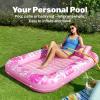 imageSLOOSH Inflatable Tanning Pool Lounger Float85 x 57 Extra Large Pool Floats Adult with Pillow4 in 1 Suntan Tub Raft FloatieSunbathing Bed Lounge Blow Up Ball Pit Party GiftsXLCyan WhiteHot Pink