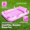 imageSLOOSH Inflatable Tanning Pool Lounger Float85 x 57 Extra Large Pool Floats Adult with Pillow4 in 1 Suntan Tub Raft FloatieSunbathing Bed Lounge Blow Up Ball Pit Party GiftsXLCyan WhiteHot Pink