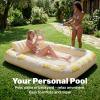 imageSLOOSH Inflatable Tanning Pool Lounger Float85 x 57 Extra Large Pool Floats Adult with Pillow4 in 1 Suntan Tub Raft FloatieSunbathing Bed Lounge Blow Up Ball Pit Party GiftsXLCyan WhiteGolden White