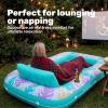 imageSLOOSH Inflatable Tanning Pool Lounger Float85 x 57 Extra Large Pool Floats Adult with Pillow4 in 1 Suntan Tub Raft FloatieSunbathing Bed Lounge Blow Up Ball Pit Party GiftsXLCyan WhiteTropical Blue