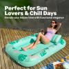 imageSLOOSH Inflatable Tanning Pool Lounger Float85 x 57 Extra Large Pool Floats Adult with Pillow4 in 1 Suntan Tub Raft FloatieSunbathing Bed Lounge Blow Up Ball Pit Party GiftsXLCyan WhiteAqua Blue