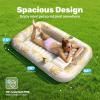 imageSLOOSH Inflatable Tanning Pool Lounger Float85 x 57 Extra Large Pool Floats Adult with Pillow4 in 1 Suntan Tub Raft FloatieSunbathing Bed Lounge Blow Up Ball Pit Party GiftsXLCyan WhiteGolden White