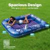 imageSLOOSH Inflatable Tanning Pool Lounger Float85 x 57 Extra Large Pool Floats Adult with Pillow4 in 1 Suntan Tub Raft FloatieSunbathing Bed Lounge Blow Up Ball Pit Party GiftsXLCyan WhiteDark Blue